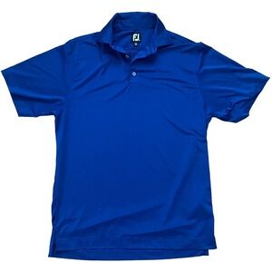 Footjoy FJ blue striped‎ golf polo shirt